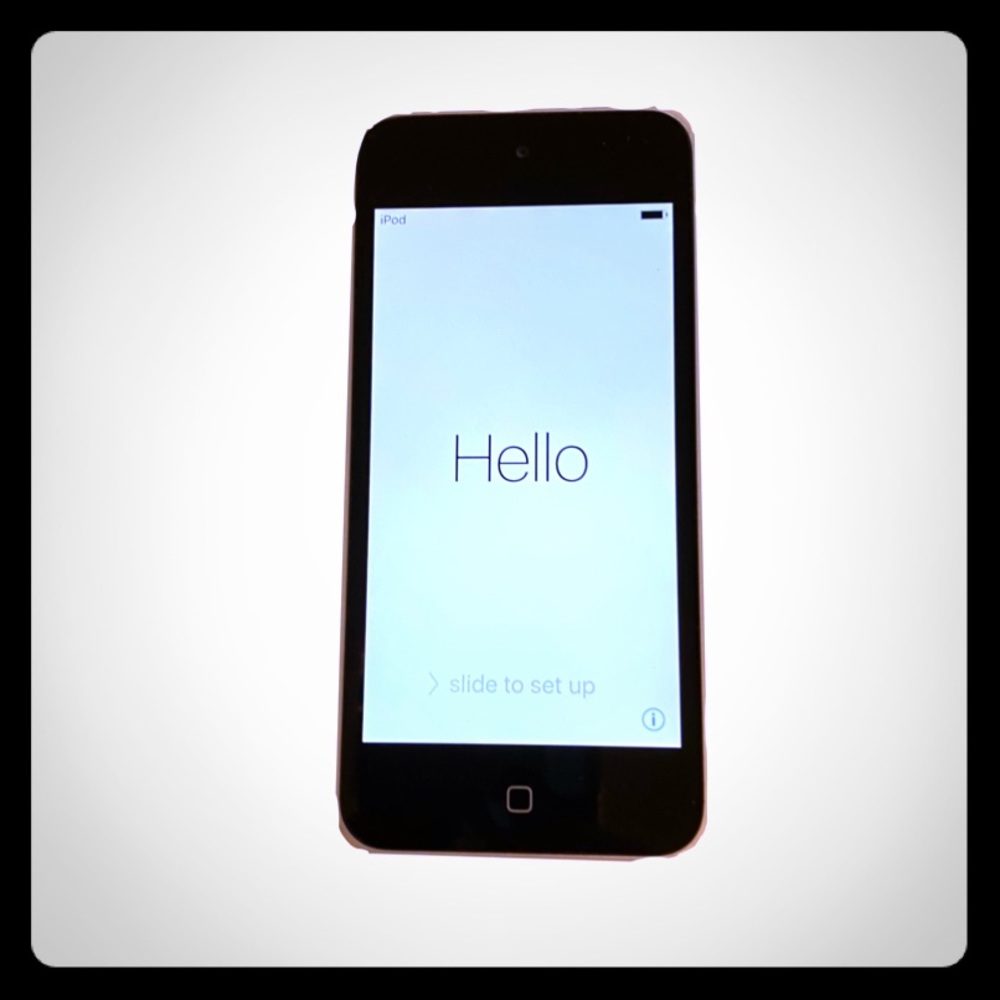 Apple iPod touch  (silver) and apple charger